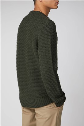  Textured Crew Neck Sweater