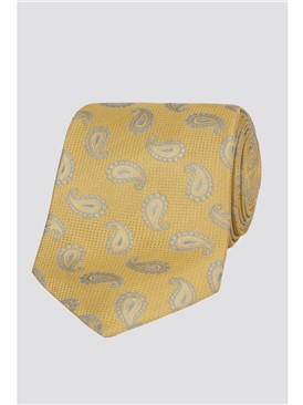   London Gold Textured Paisley Tie