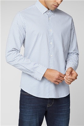  White & Blue One Print Shirt