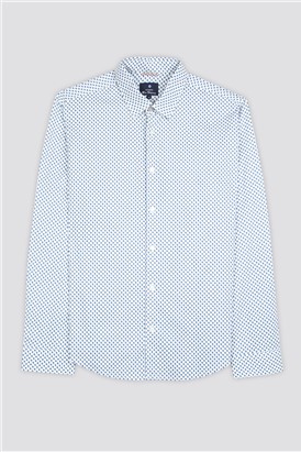  White & Blue One Print Shirt