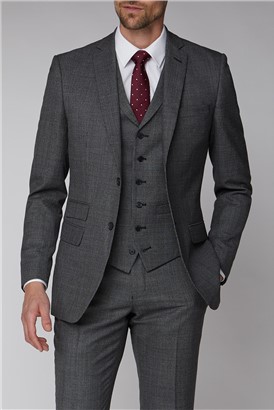  Charcoal Texture Tailored Suit Waistcoat