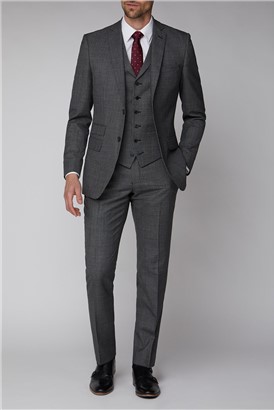  Charcoal Texture Tailored Suit Waistcoat