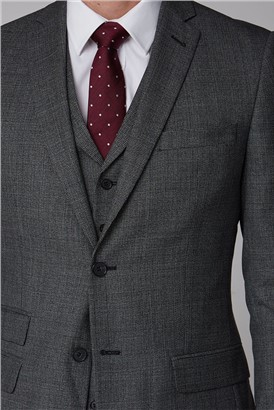  Charcoal Texture Tailored Suit Waistcoat