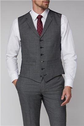  Charcoal Texture Tailored Suit Waistcoat