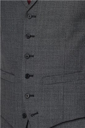  Charcoal Texture Tailored Suit Waistcoat