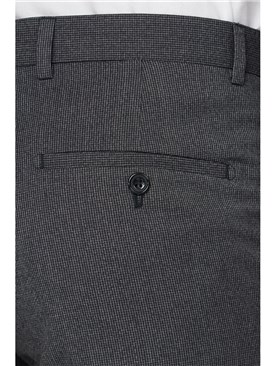  Charcoal Micro Check Slim Fit Trouser