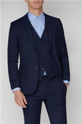  Bright Blue Semi Plain Waistcoat