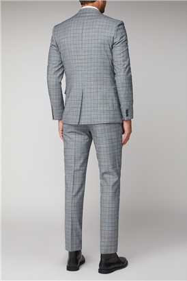  Cool Grey Blue Check Waistcoat