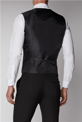  Black Plain Suit Waistcoat