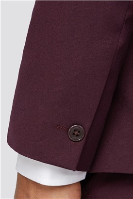  Slim Fit Burgundy Plain Suit Jacket