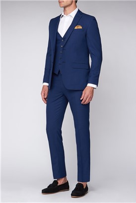  Navy Texture Tailored Fit Jacket