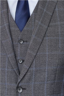  Grey Windowpane Check Soho Suit Jacket