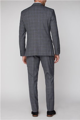  Grey Windowpane Check Soho Suit Jacket