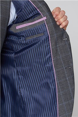  Grey Windowpane Check Soho Suit Jacket