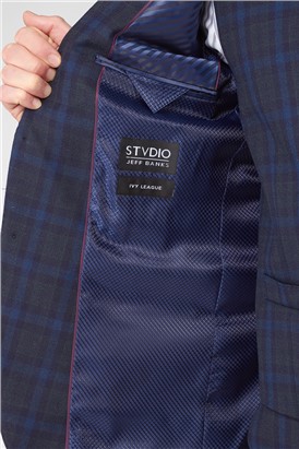 Stvdio Blue Green Jaspe Check Ivy League Suit Jacket