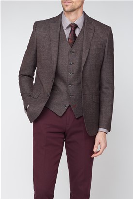 Stvdio Burgundy Textured Ivy League Suit Jacket