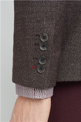 Stvdio Burgundy Textured Ivy League Suit Jacket