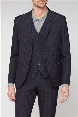 Deep Blue Check Super Slim Fit Suit