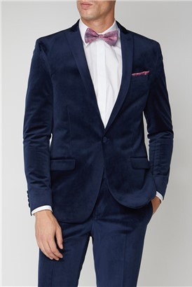  Bright Blue Velvet Slim Fit Jacket