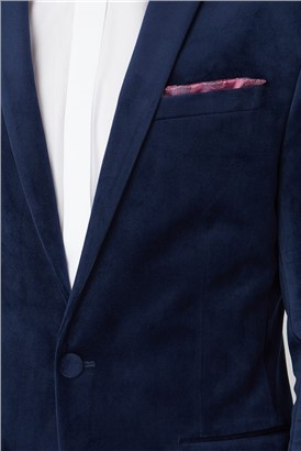  Bright Blue Velvet Slim Fit Jacket