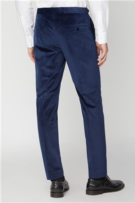  Bright Blue Velvet Slim Fit Trousers