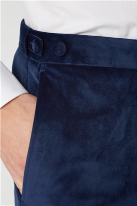  Bright Blue Velvet Slim Fit Trousers