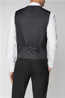  Black Stretch Slim Fit Suit Waistcoat