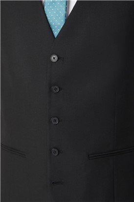  Black Stretch Slim Fit Suit Waistcoat