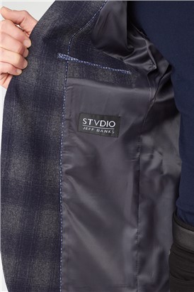 Stvdio Grey Fade Check Blazer