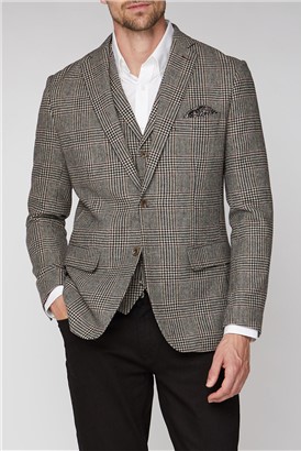 Stvdio Brown Prince of Wales Check Blazer