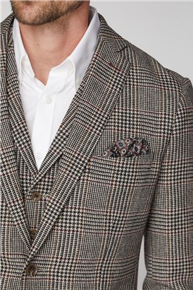 Stvdio Brown Prince of Wales Check Blazer