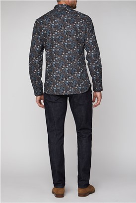 Stvdio Casual Black Large Floral Shirt