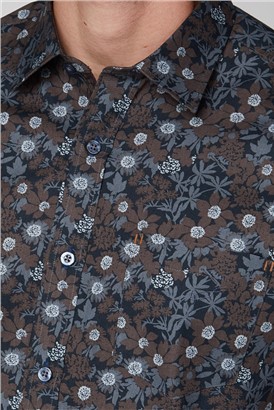 Stvdio Casual Black Large Floral Shirt