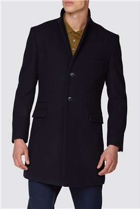  Navy 3D Structure Overcoat