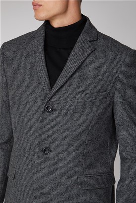  Grey Semi Plain Regular Fit Overcoat