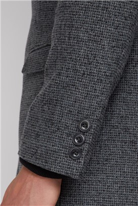  Grey Semi Plain Regular Fit Overcoat