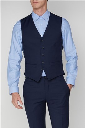  Bright Blue Semi Plain Waistcoat