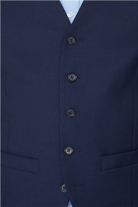  Bright Blue Semi Plain Waistcoat