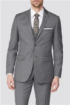 Regular Fit Grey Tonal Check Waistcoat