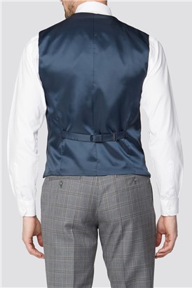 Regular Fit Grey Tonal Check Waistcoat