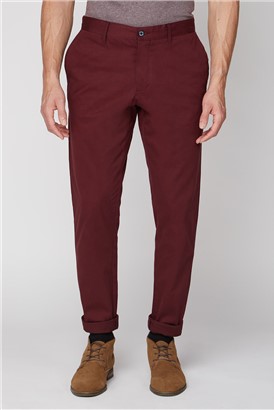  Burgundy Stretch Chino Trouser