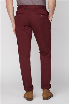  Burgundy Stretch Chino Trouser