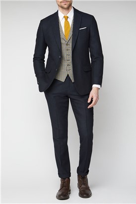  Navy Herringbone Tailored Jacket