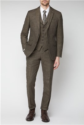  Brown Donegal Tailored Suit Jacket