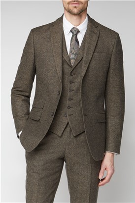  Brown Donegal Tailored Suit Jacket