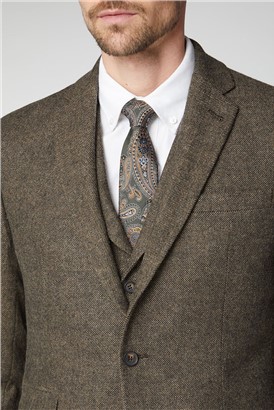  Brown Donegal Tailored Suit Jacket