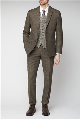  Brown Donegal Tailored Suit Jacket