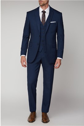  Navy Texture Regular Fit Suit Jacket