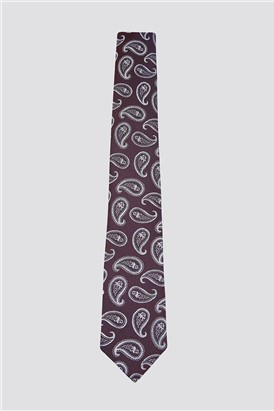 wine paisley tie