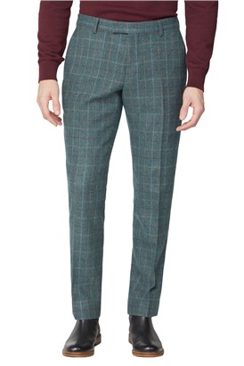  Green Heritage Check Tweed Trousers